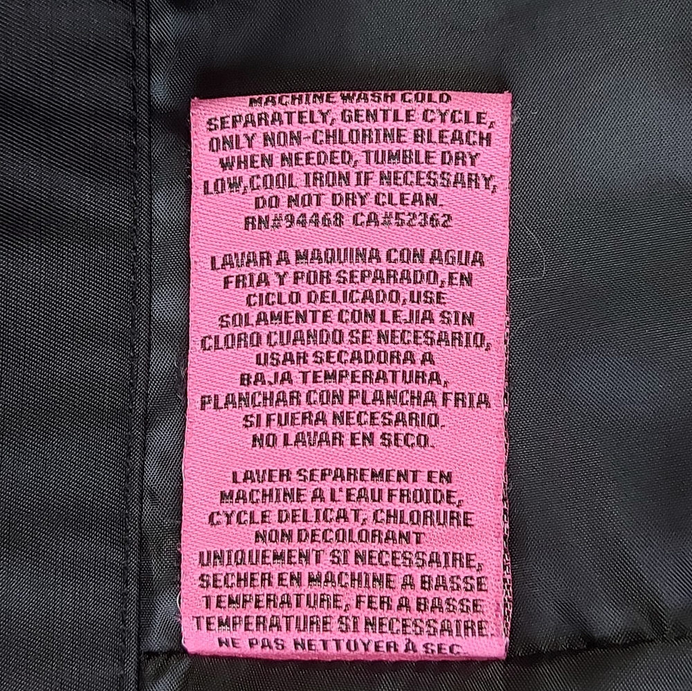 Betsey Johnson Women Hooded Jacket Large Black Zip Up Lined Ruffle Hem Mock Neck - Picture 16 of 16